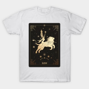 Leo Zodiac Sign Golden T-Shirt